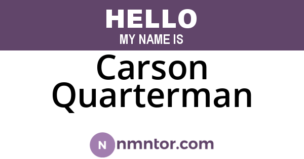Carson Quarterman