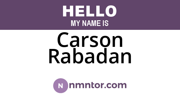 Carson Rabadan