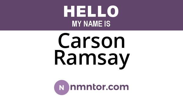 Carson Ramsay