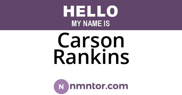 Carson Rankins