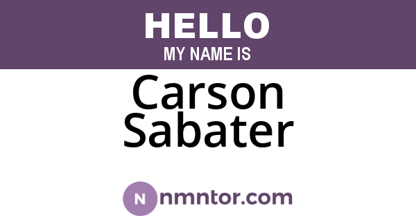 Carson Sabater
