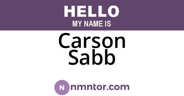 Carson Sabb