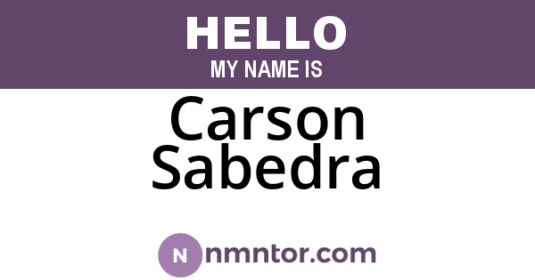 Carson Sabedra