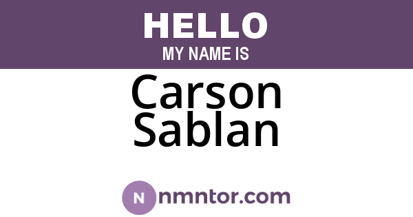 Carson Sablan