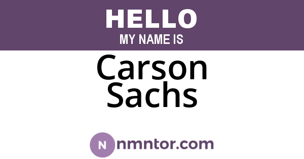 Carson Sachs