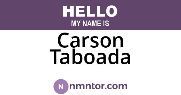 Carson Taboada