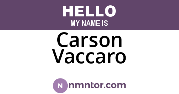 Carson Vaccaro