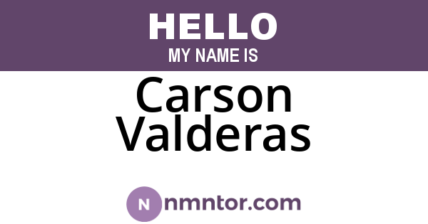 Carson Valderas