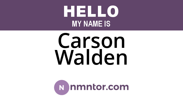 Carson Walden