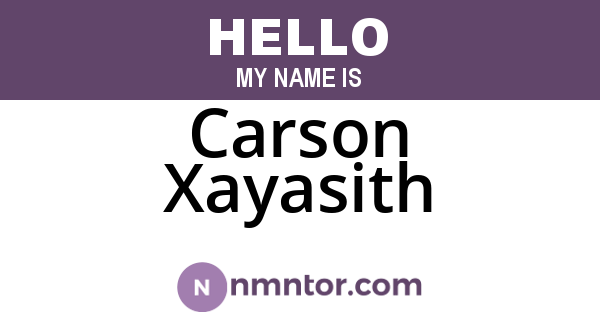 Carson Xayasith