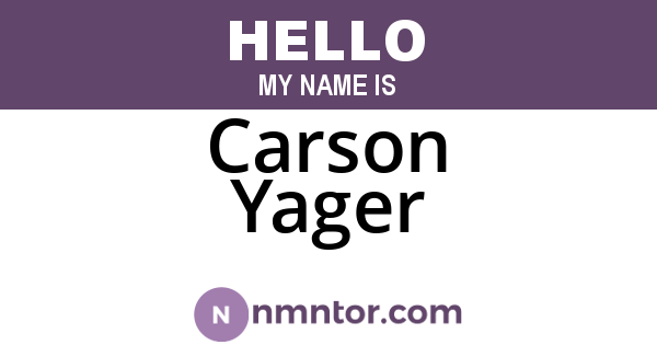 Carson Yager