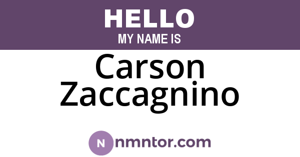 Carson Zaccagnino