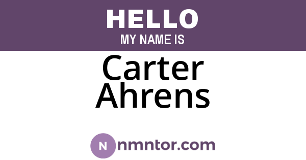 Carter Ahrens
