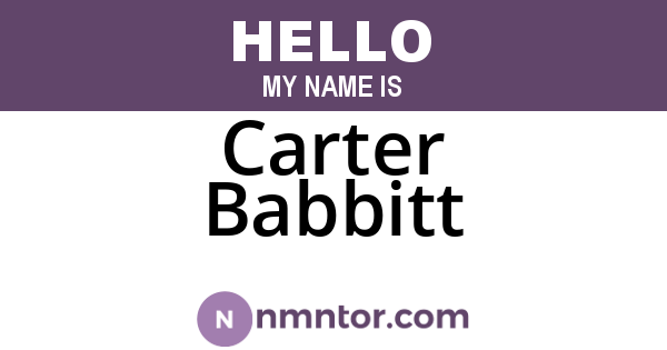 Carter Babbitt