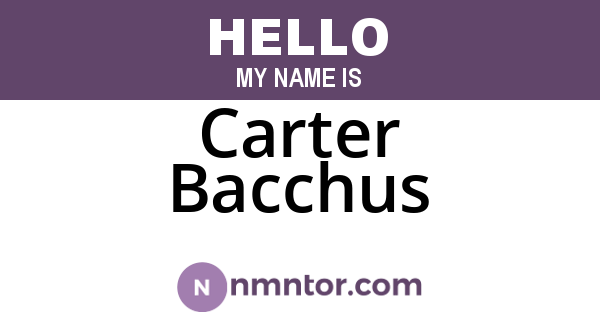 Carter Bacchus