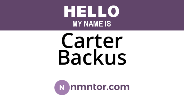 Carter Backus