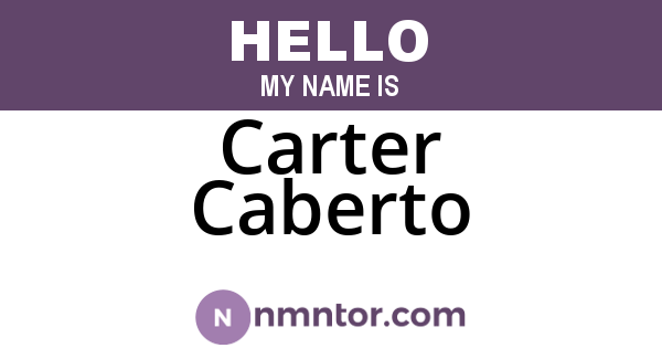 Carter Caberto