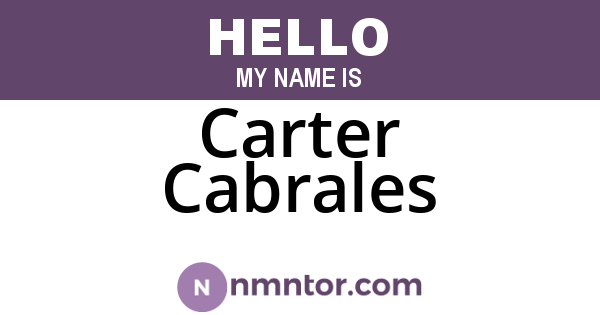 Carter Cabrales