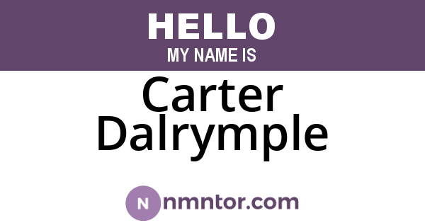 Carter Dalrymple