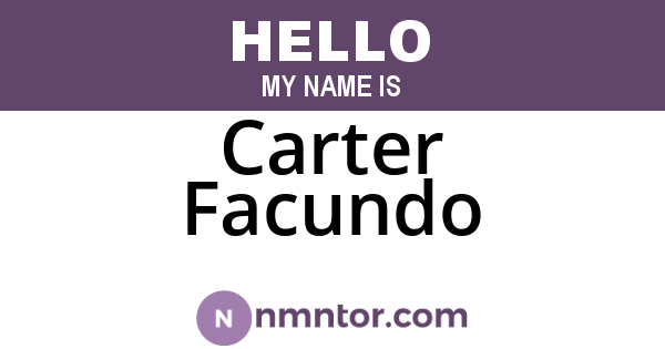 Carter Facundo