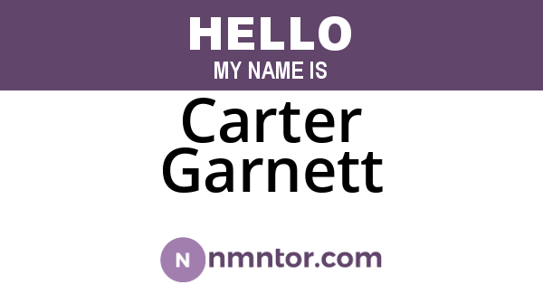 Carter Garnett