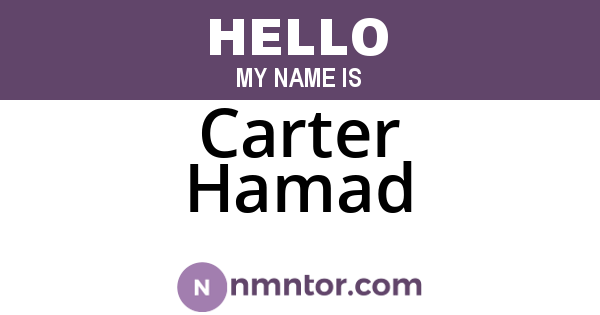 Carter Hamad