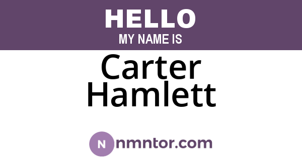 Carter Hamlett