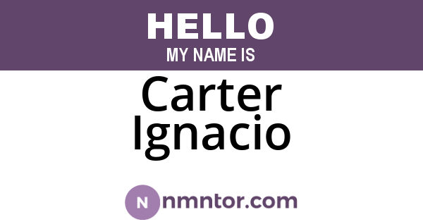 Carter Ignacio