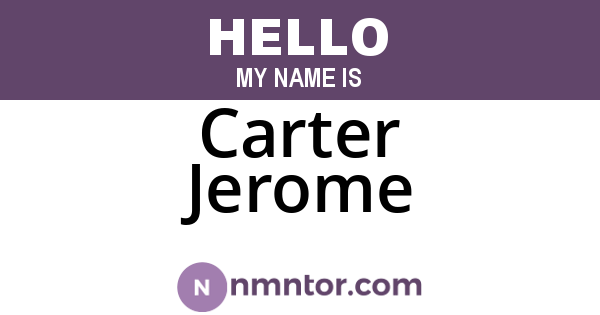 Carter Jerome