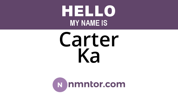 Carter Ka