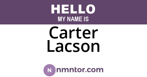 Carter Lacson