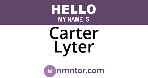 Carter Lyter