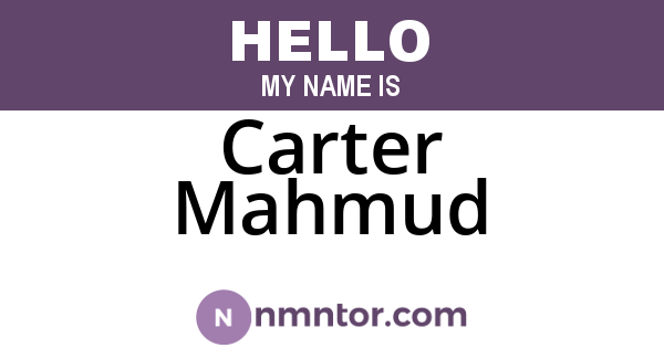 Carter Mahmud