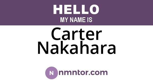 Carter Nakahara