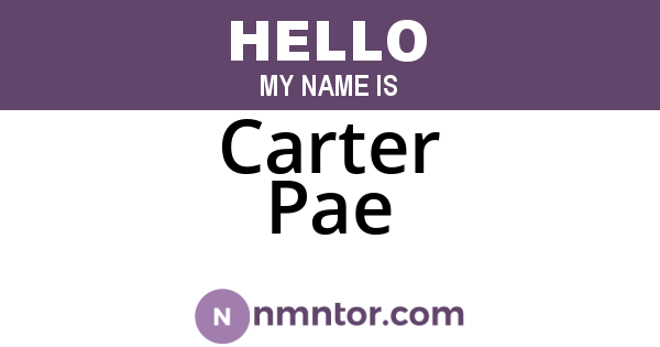 Carter Pae