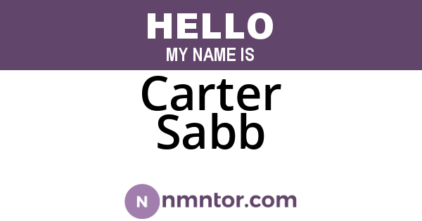 Carter Sabb