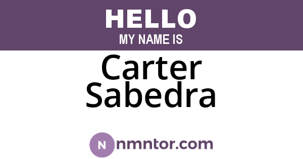 Carter Sabedra