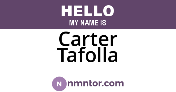 Carter Tafolla