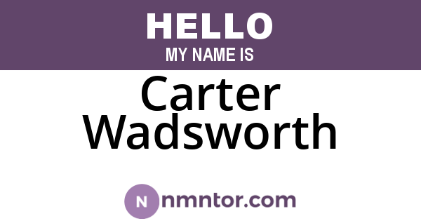 Carter Wadsworth