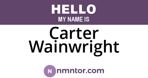 Carter Wainwright