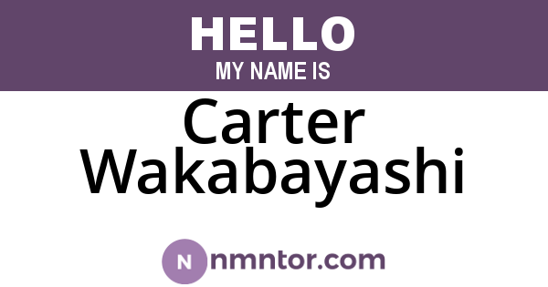 Carter Wakabayashi