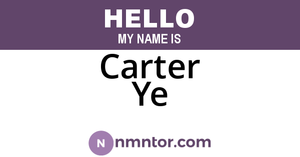 Carter Ye