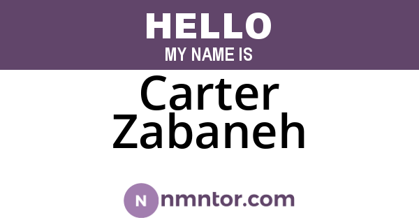 Carter Zabaneh