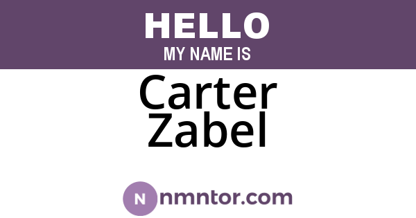 Carter Zabel