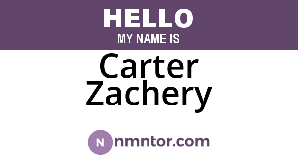 Carter Zachery