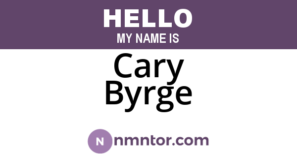 Cary Byrge