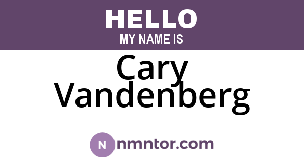 Cary Vandenberg