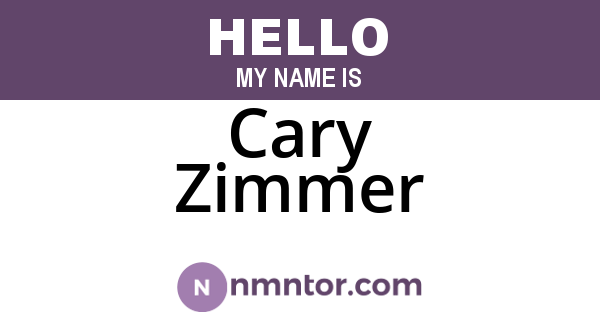 Cary Zimmer
