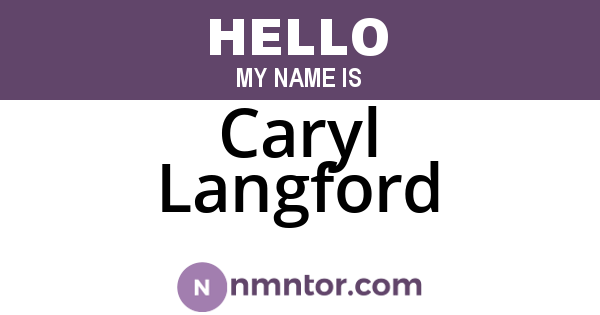 Caryl Langford