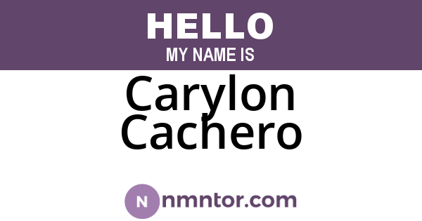 Carylon Cachero